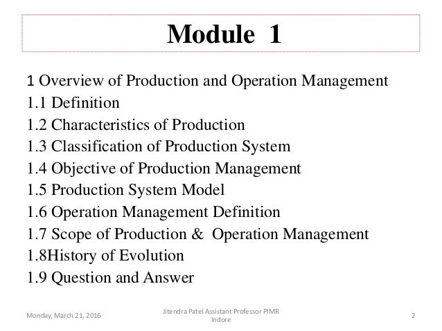 Production Operation Management Ebook